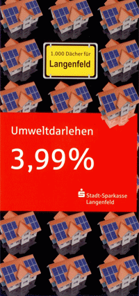 Sparkasse Langenfeld fördert mit einem Umweltsdarlehn ab 3,99% für privatgenutzte Langenfelder Immobilien